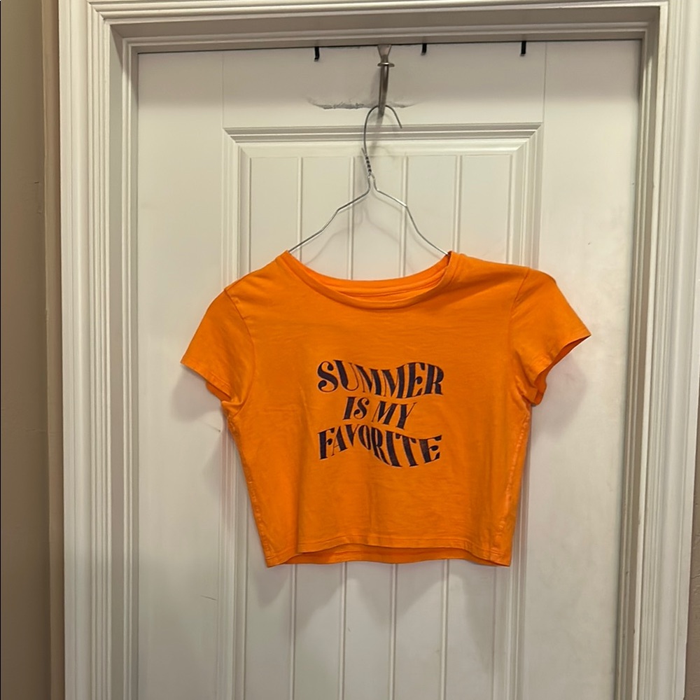 Aerie M Orange crop T-Shirt - Summer Is My Favorite
